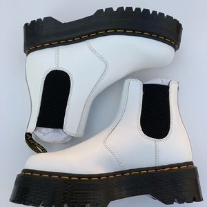 Dr. Martens 2976 Quad Platform Chelsea White Boots